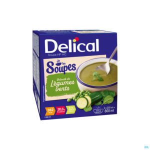 Packshot Delical Soupe Veloute Legumes Verts 4x200ml