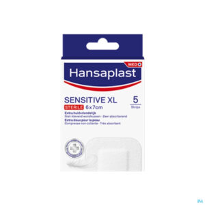 Packshot Hansaplast Sensitive Xl 6cmx7cm Strips 5
