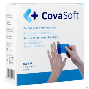 Packshot Covasoft Verband Blauw 3cmx4,5m Covarmed