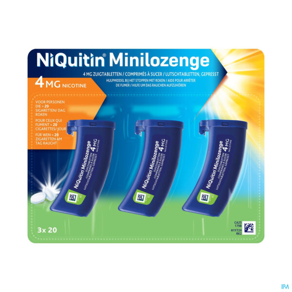 Packshot Niquitin 4,0mg Minilozenge Nf Zuigtabl 60