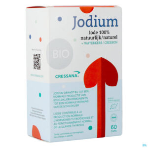 Packshot Cressana Bio Jodium + Chlorella + Waterkers Caps60