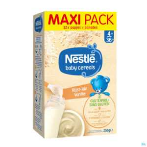 Packshot Nestle Baby Cereals Rijst Vanille Glutenvrij 500g
