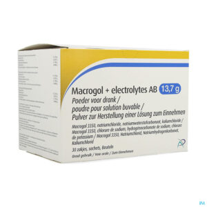 Packshot Macrogol+electrolytes Ab 13,7g Pdr Opl Zakje 30
