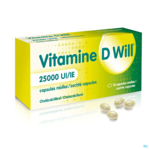 Packshot Vitamine D Will 25000ie Zachte Caps 12