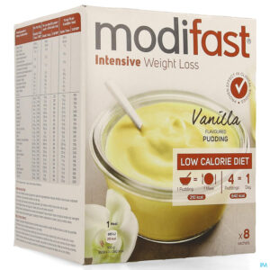 Packshot Modifast Intensive Vanilla Flavoured Pudding 8x55g