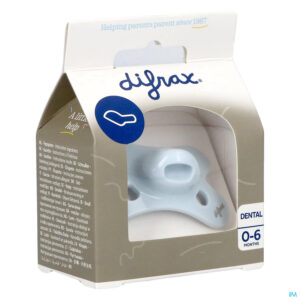 Packshot Difrax Fopspeen Dental 0-6 M Uni/pure Blauw/ice