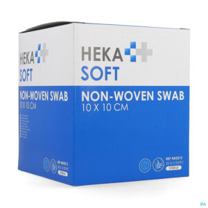 Packshot Hekasoft Kompres Non-wov. Steriel 10x10cm 2x50