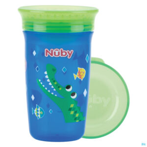 Productshot Nuby 360° Wonder Cup 300ml 6m+ Blauw Print