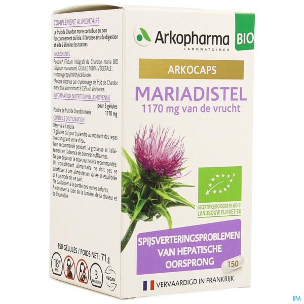 Packshot Arkocaps Mariadistel Bio Caps 150 Nf