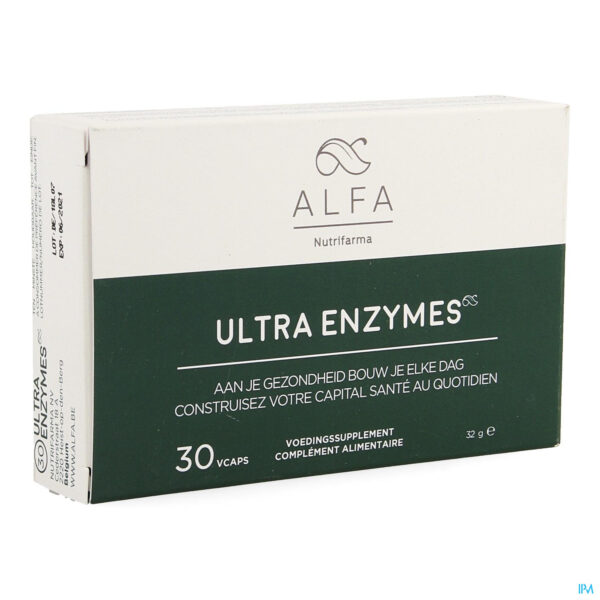 Packshot Alfa Ultra Enzymes Vcaps 30