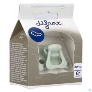 Packshot Difrax Fopspeen Dental 6+ M Uni/pure Groen/pistach