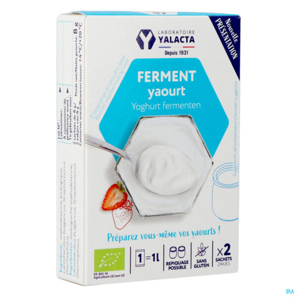 Packshot Yalacta Ferment Yoghurt Bio 2x4g