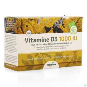 Packshot Vitamine D3 1000iu + K2 Plantaardig Caps 60