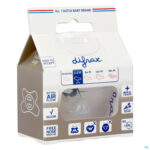 Packshot Difrax Fopspeen Dental 0-6 M Uni/pure Grijs/clay