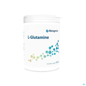 Packshot l-glutamine V2 Pdr Pot 400g 24021 Metagenics