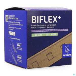 Packshot Thuasne Biflex 17+ Sterk Ijkteken Beige 8cmx4m