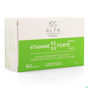 Packshot Alfa Vitamine K2 D3 Forte Softgel 60