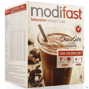Packshot Modifast Intensive Choco Flavoured Milkshake 8x55g