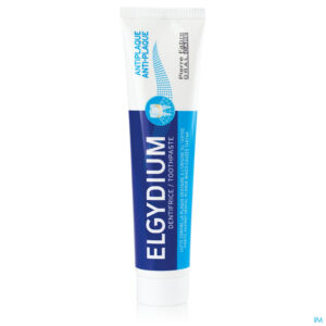 Packshot Elgydium Tandpasta A/plak Tube 75ml