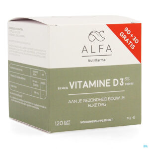 Packshot Alfa Vitamine D3 50mcg Softgel 120