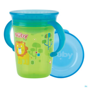 Productshot Nuby 360° Wonder Cup Handvat Aqua 240ml 6m+ Groen