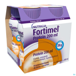 Packshot Fortimel Protein 200ml Karamel 4x200ml