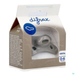 Packshot Difrax Fopspeen Dental 0-6 M Uni/pure Grijs/clay