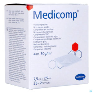 Packshot Medicomp Kp Ster 4l 7,5x7,5cm 30g 25x2