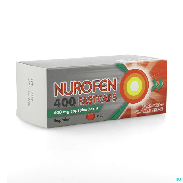 Packshot Nurofen 400 Fastcaps 400mg Pi Pharma Caps 30 Pip
