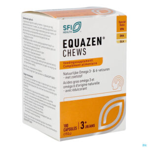 Packshot Equazen Chews Omega 3/6 Pot Caps 180