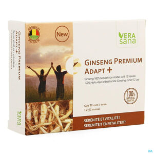 Packshot Ginseng Premium Adapt + Caps 30 Vera Sana