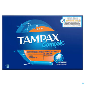 Packshot Tampax Compak Super Plus Tampons 18