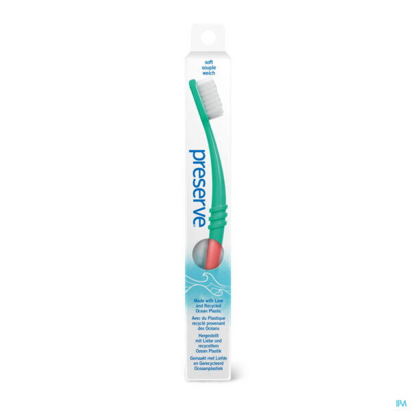 Packshot Preserve Ocean Plastic Tandenborstel Soft KORAAL