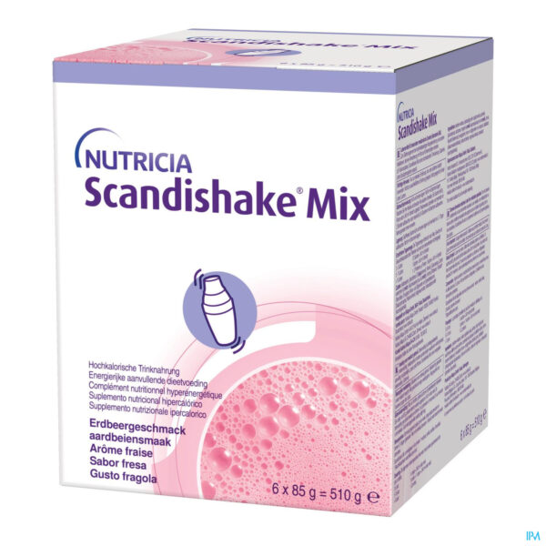 Packshot Scandishake Mix Aardbei Zakje 6x85g