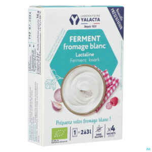 Packshot Yalacta Ferment Kwark Lactaline Bio 4x4g