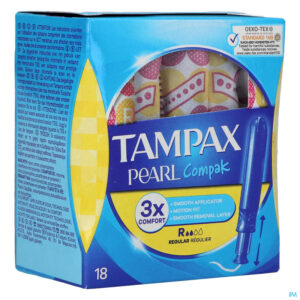 Packshot Tampax Pearl Compak Regular 18