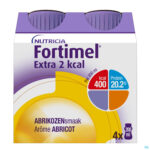 Packshot Fortimel Extra 2kcal Abrikoos 4x200ml