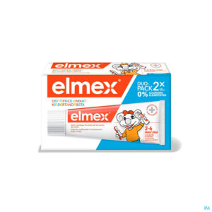 Packshot Elmex Tandpasta Kind 2-6 Jaar 2x50ml