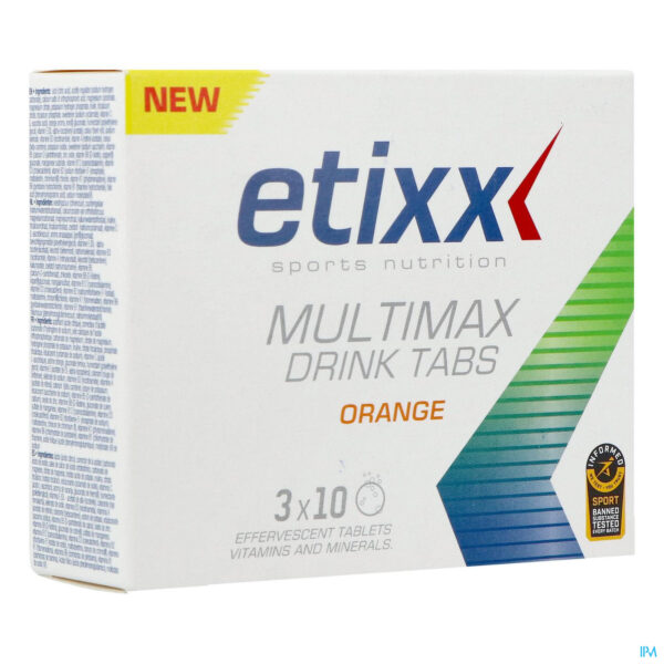 Packshot Etixx Multimax Drink Orange Tube Tabl 3x10