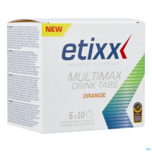 Packshot Etixx Multimax Drink Orange Tube Tabl 6x10