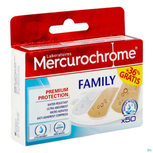 Packshot Mercurochrome Familie Pleisters 50+18 Promo