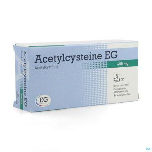 Packshot Acetylcysteine EG 600Mg Bruistabl 30X600Mg