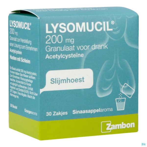 Packshot Lysomucil 200 Gran Sach 30 X 200mg