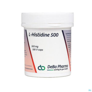 Packshot l-histidine 500mg V-caps 100 Deba