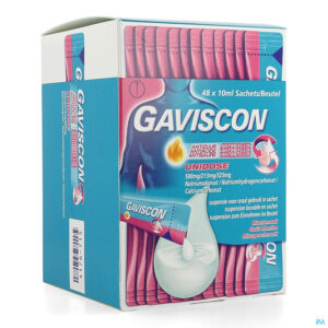 Packshot Gaviscon Antizuur-antireflux Orale Susp Zakje 48