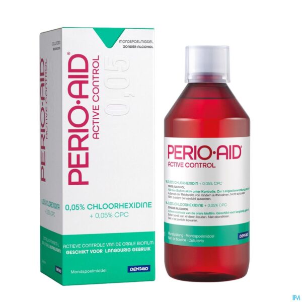 Productshot Perio.aid Active Control Mondspoelmiddel met 0,05% CHX en 0,05% CPC 500ml