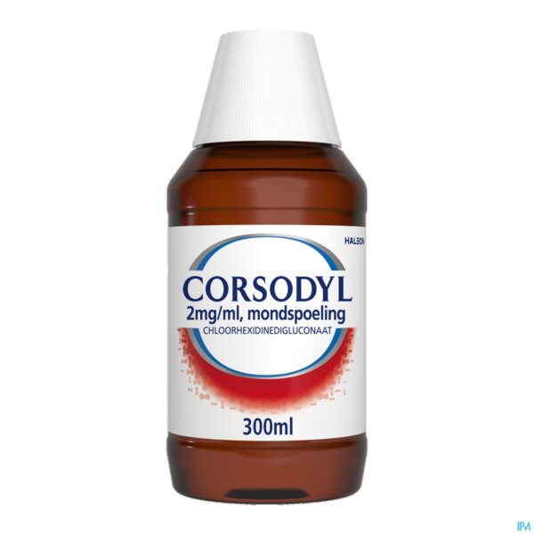 Productshot Corsodyl 2mg/ml Mondspoeling Oplossing 300ml