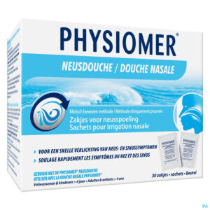 Packshot Physiomer Zeezout Neusdouche Zakjes 30