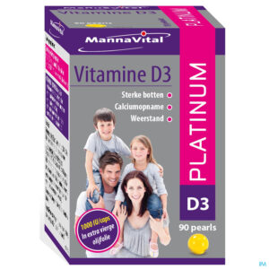 Packshot Mannavital Vitamine D3 Platinum Caps 90