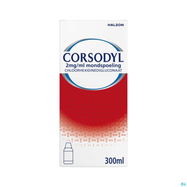 Packshot Corsodyl 2mg/ml Mondspoeling Oplossing 300ml
